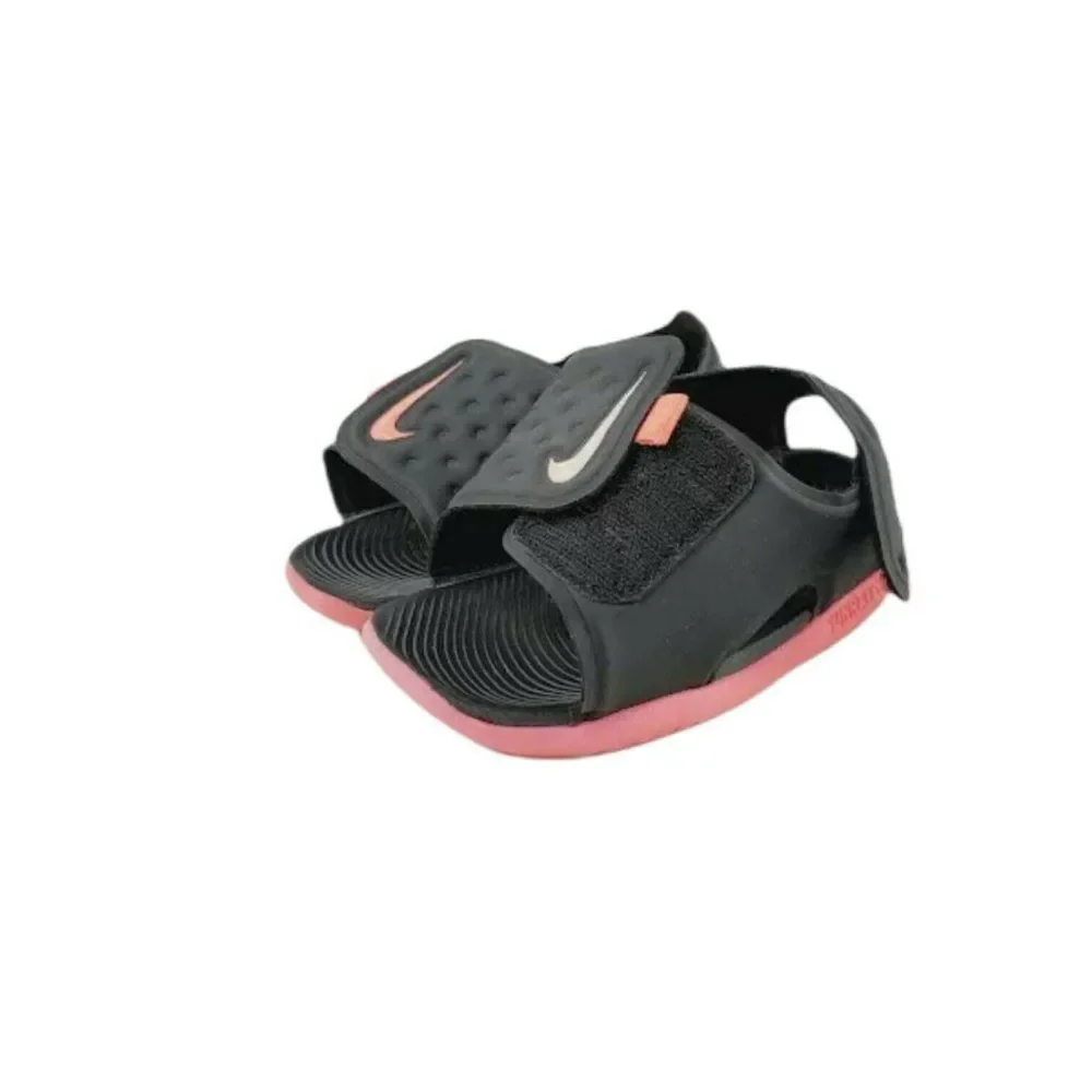 Nike Toddler Black Pink AJ9077-002 Sunray Adjust 5 V2 GS/PS Flat Sandals Size 9C